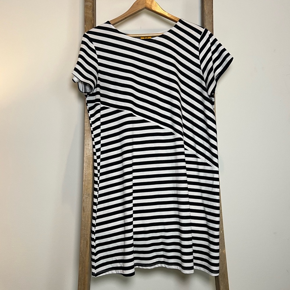 Ruby Rd. Monochrome Striped Dress XL